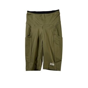 REI Co-op Womens Active Swiftland 9" Running Biker Shorts Olive Green Size XS